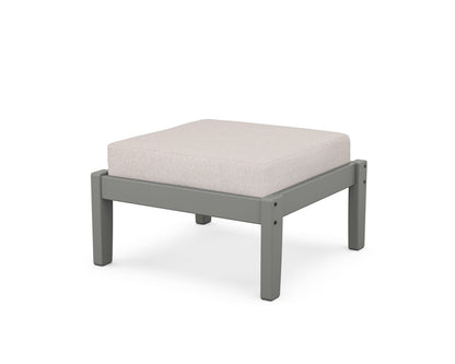 Unbranded Deep Seating Ottoman in Slate Grey / Dune Burlap