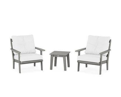 POLYWOOD® Mission 3-Piece Deep Seating Set in Slate Grey / Natural