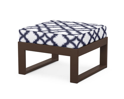 Unbranded Modular Ottoman - Modern in Mahogany / Trellis Navy