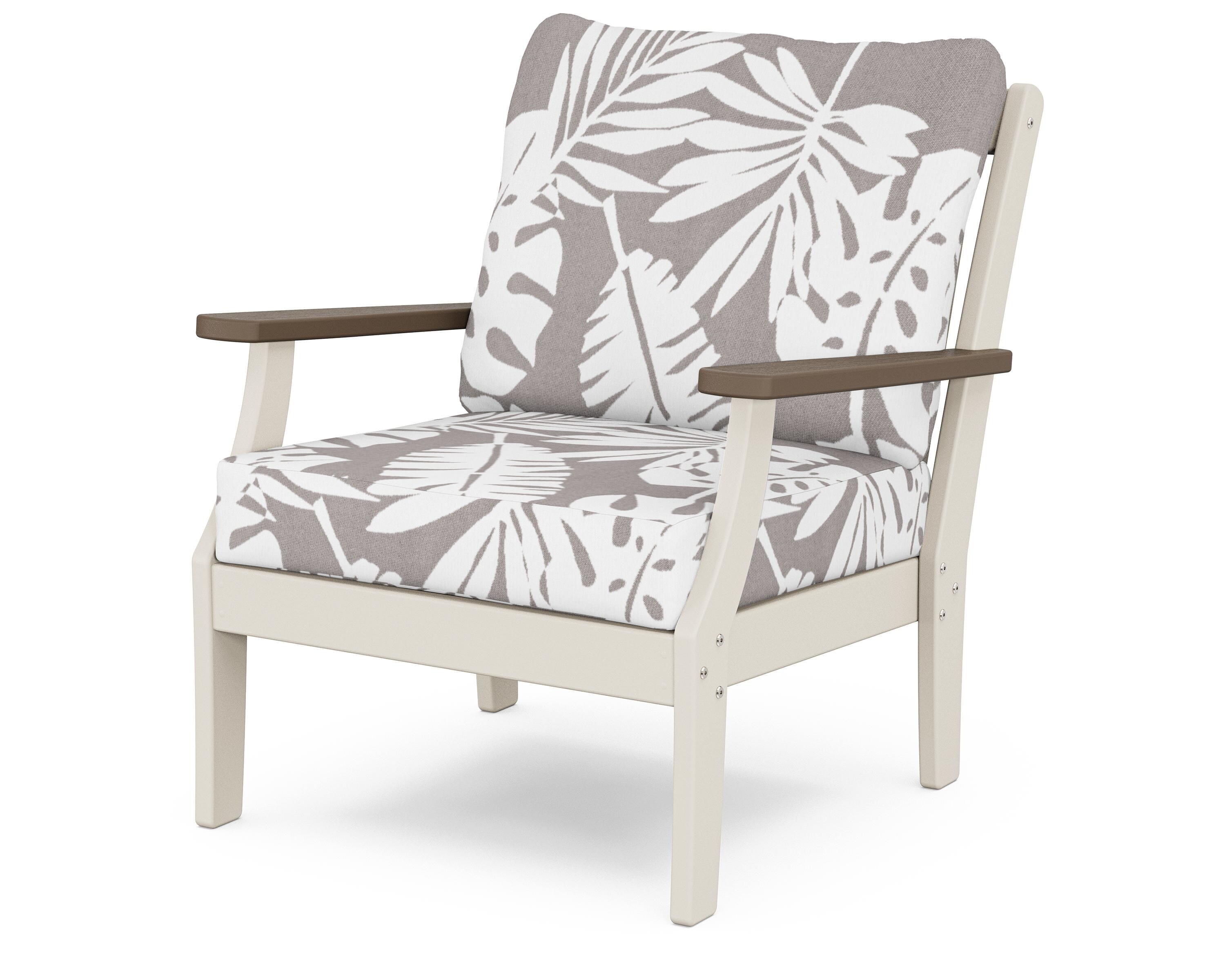 POLYWOOD® Braxton Deep Seating Chair in Sand / Kona / Leaf Grey Mist