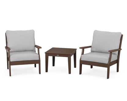 POLYWOOD® Braxton 3-Piece Deep Seating Set in Mahogany / Granite