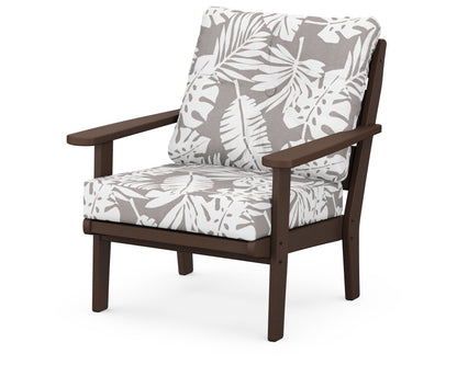 POLYWOOD® Lakeside Deep Seating Chair in Mahogany / Leaf Grey Mist