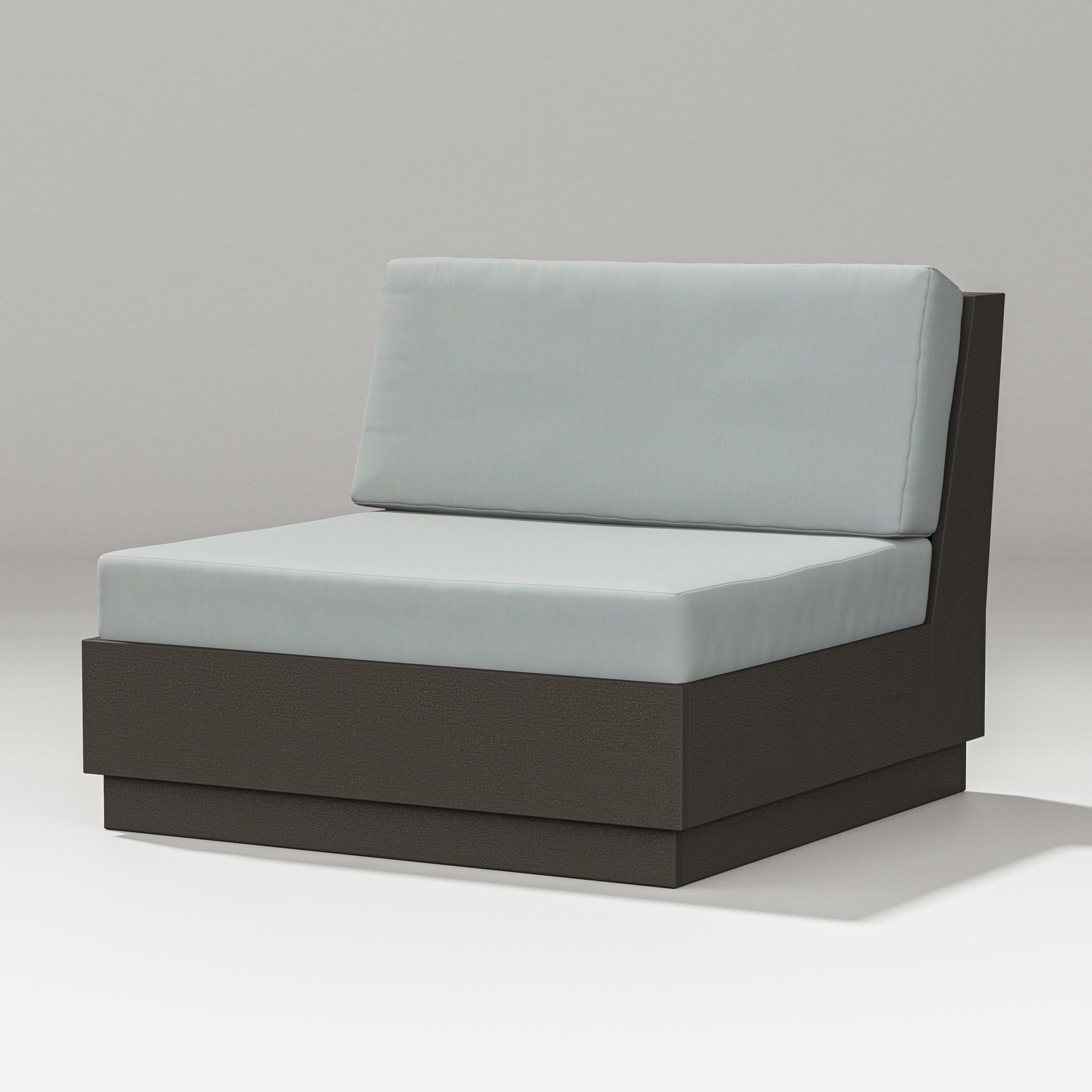PW Designer Series Elevate Modular Armless Chair in Vintage Coffee / Spa