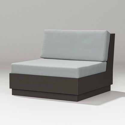 PW Designer Series Elevate Modular Armless Chair in Vintage Coffee / Spa