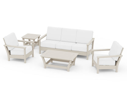 POLYWOOD® Harbour 5-Piece Deep Seating Set in Sand / Natural