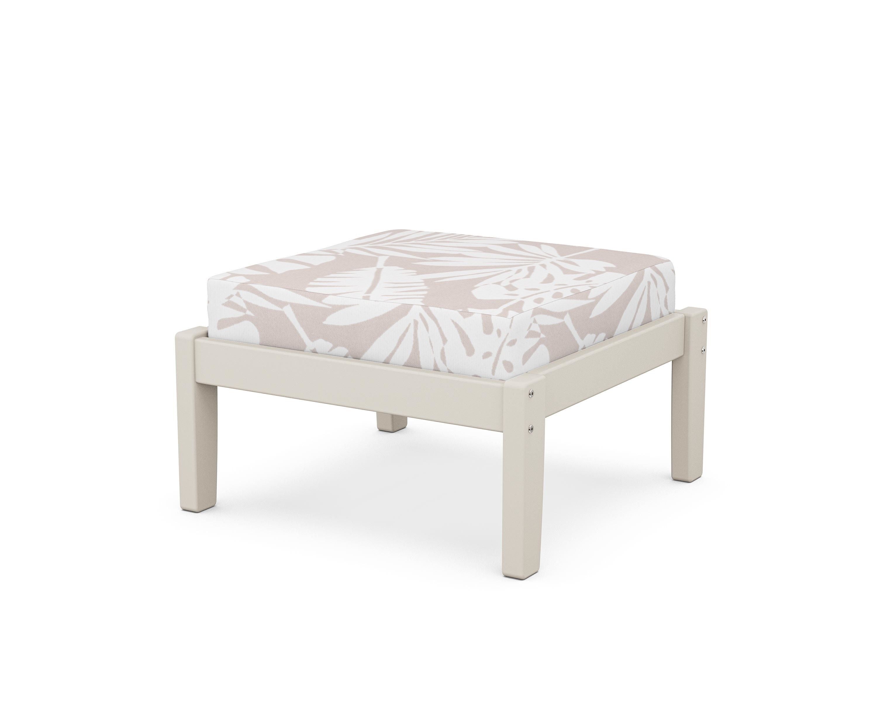 Unbranded Deep Seating Ottoman in Sand / Leaf Dune Burlap