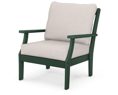 POLYWOOD® Braxton Deep Seating Chair in Green / Dune Burlap