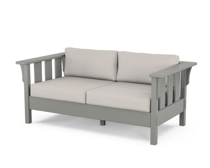Martha Stewart by POLYWOOD® Acadia Deep Seating Loveseat in Slate Grey / Cast Ash