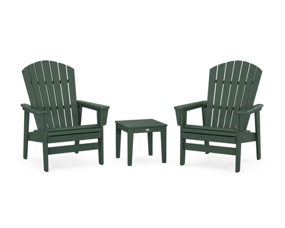 POLYWOOD® 3-Piece Nautical Grand Upright Adirondack Set in Green