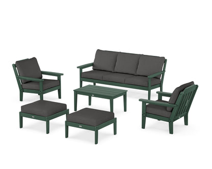 Country Living Cottage 6-Piece Lounge Sofa Set in Green / Spectrum Carbon