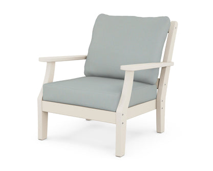 Martha Stewart by POLYWOOD® Chinoiserie Deep Seating Chair in Sand / Spa