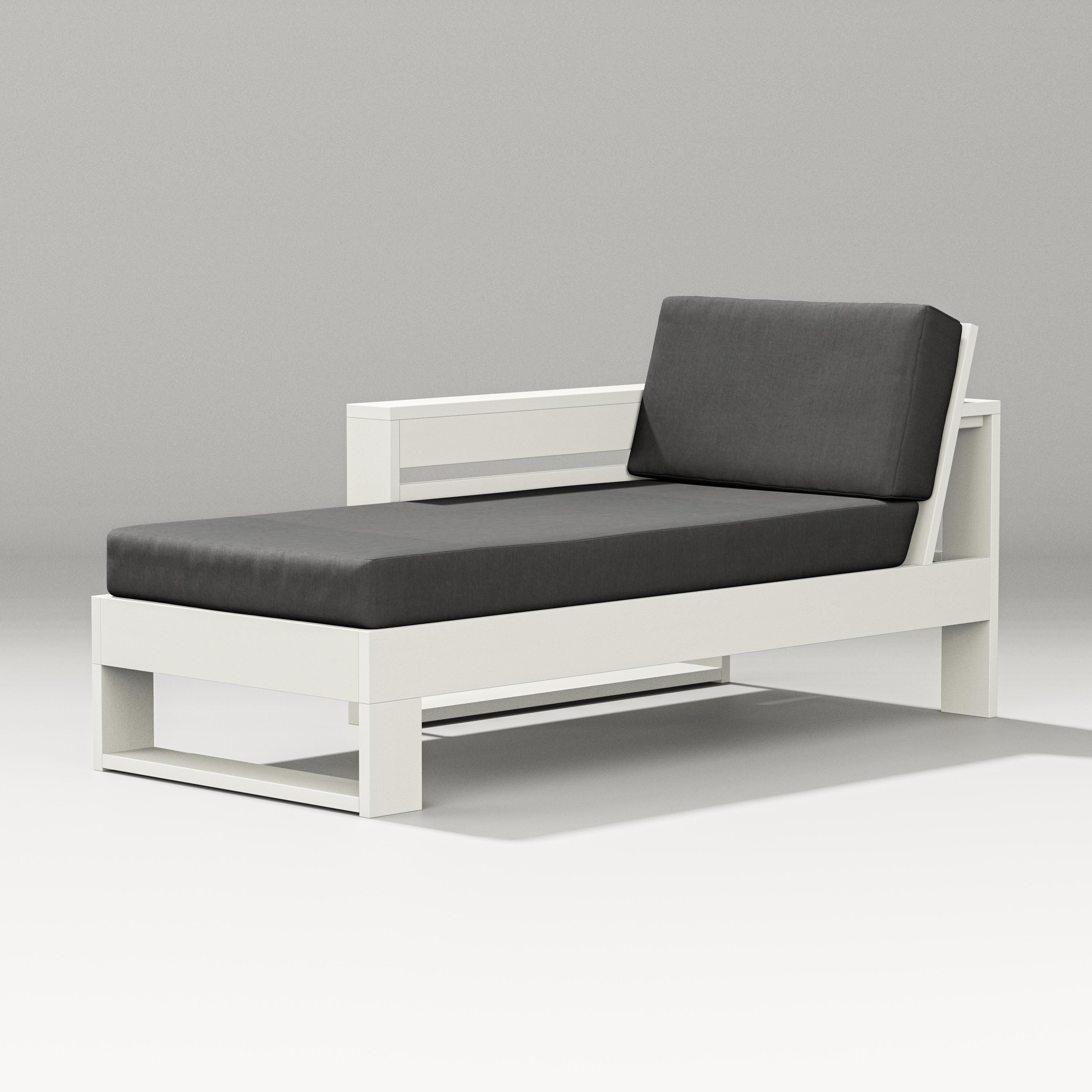 PW Designer Series Latitude Modular Left Arm Chaise in Vintage White / Spectrum Carbon