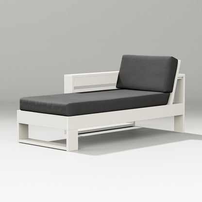 PW Designer Series Latitude Modular Left Arm Chaise in Vintage White / Spectrum Carbon