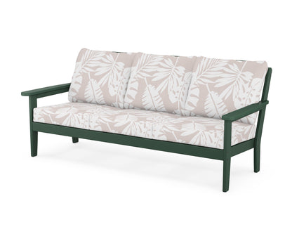 Country Living Cottage Deep Seating Sofa in Green / Leaf Dune Burlap