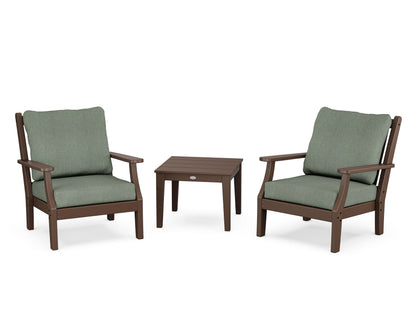 Country Living Wovendale 3-Piece Deep Seating Set in Mahogany / Cast Sage