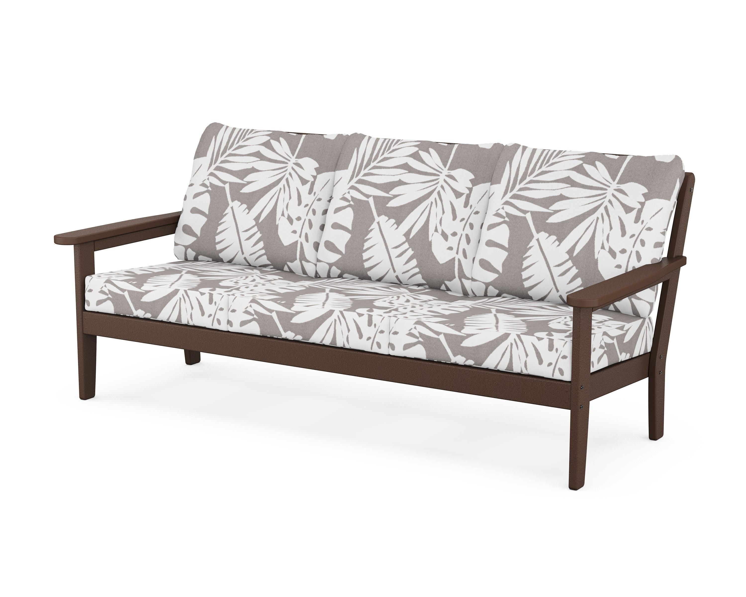 Country Living Cottage Deep Seating Sofa in Mahogany / Leaf Grey Mist