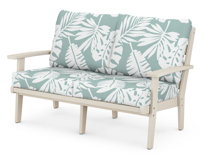 POLYWOOD® Grant Park Deep Seating Loveseat in Sand / Leaf Glacier Spa