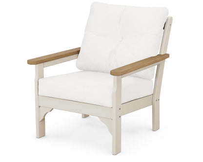 POLYWOOD® Vineyard Deep Seating Chair in Sand / Natural / Natural Linen