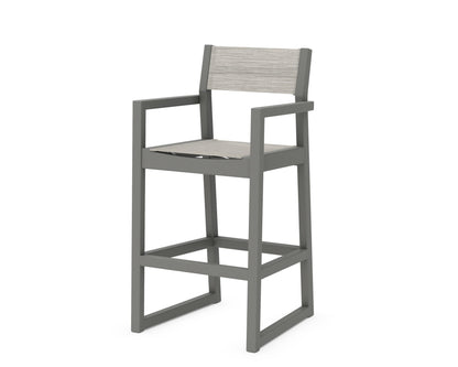 POLYWOOD® EDGE Sling Bar Arm Chair in Slate Grey / Birch Sling
