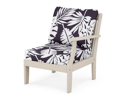POLYWOOD® Braxton Modular Right Arm Chair in Sand / Leaf Navy