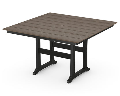 POLYWOOD® Farmhouse Trestle 59" Counter Table in Black / Kona