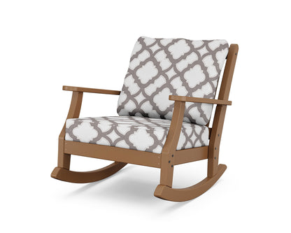 Country Living Wovendale Deep Seating Rocking Chair in Teak / Trellis Grey Mist