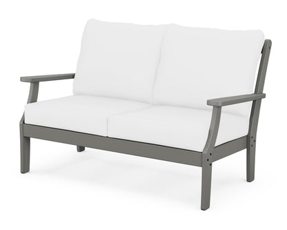 POLYWOOD® Braxton Deep Seating Loveseat in Slate Grey / Natural