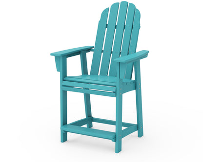 POLYWOOD® Vineyard Curveback Adirondack Counter Chair in Aruba