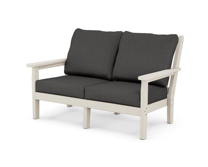 POLYWOOD® Chippendale Deep Seating Loveseat in Sand / Spectrum Carbon