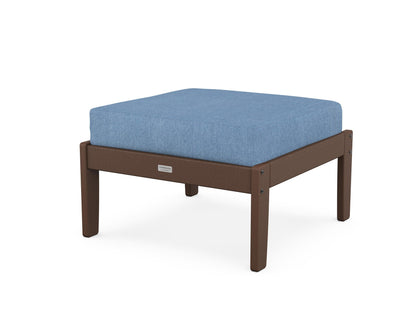 Country Living Cottage Deep Seating Ottoman in Mahogany / Sky Blue