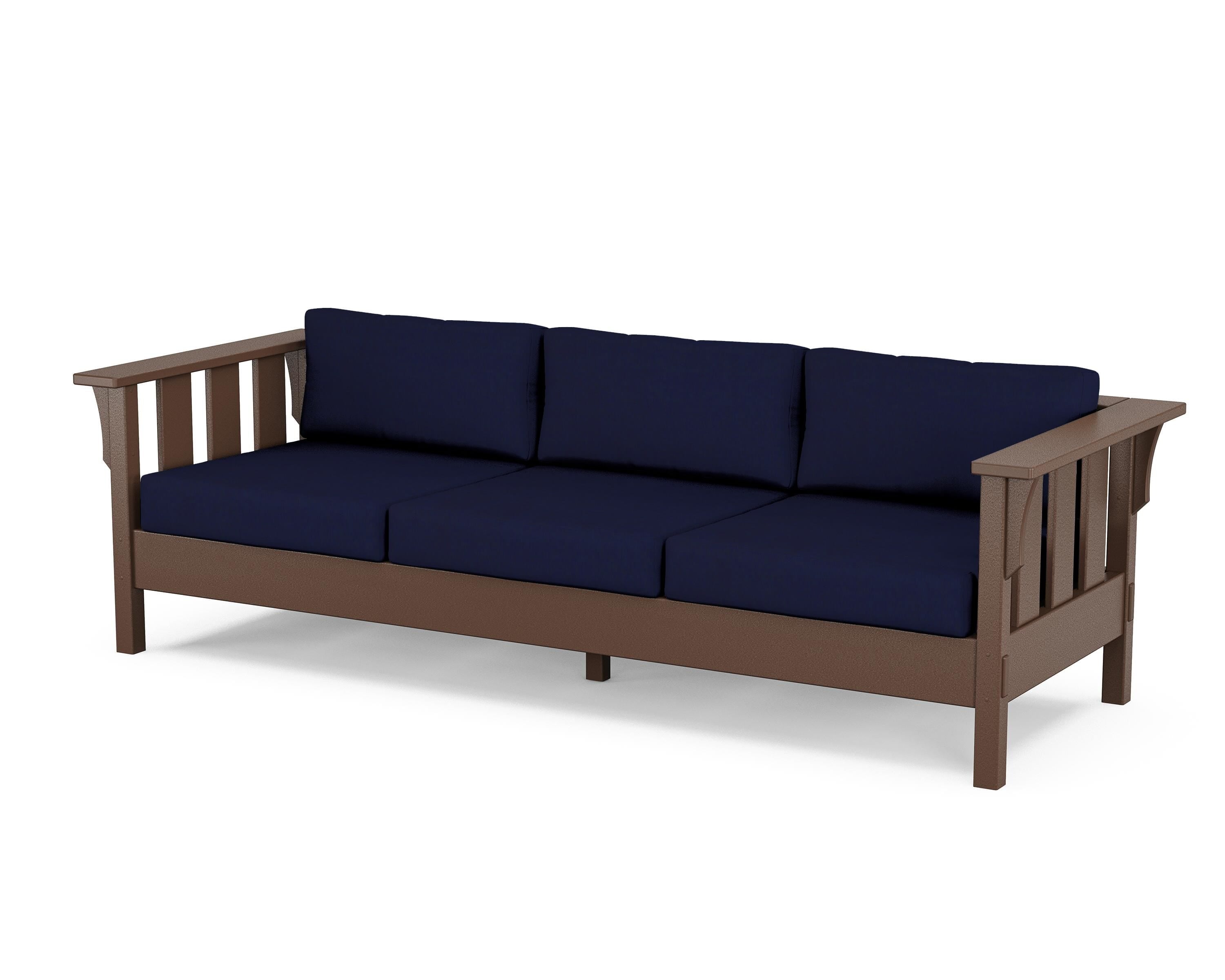 Martha Stewart by POLYWOOD® Acadia Deep Seating Sofa in Mahogany / Navy