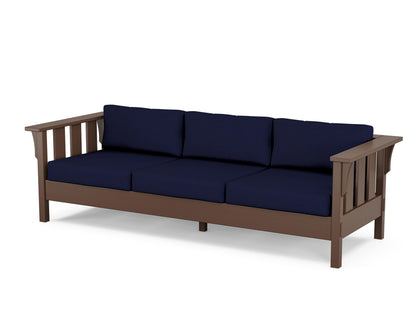 Martha Stewart by POLYWOOD® Acadia Deep Seating Sofa in Mahogany / Navy