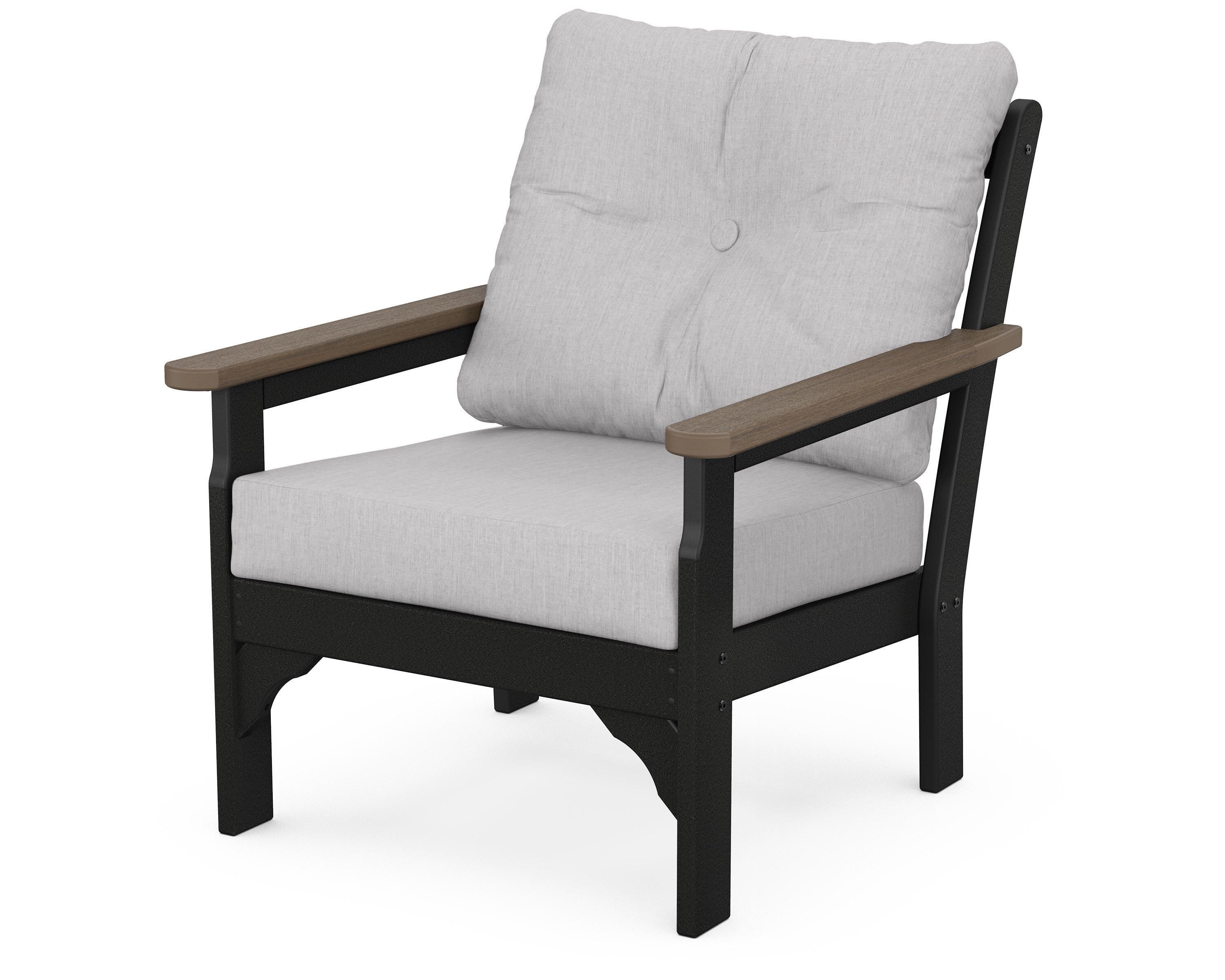 POLYWOOD® Vineyard Deep Seating Chair in Black / Kona / Granite
