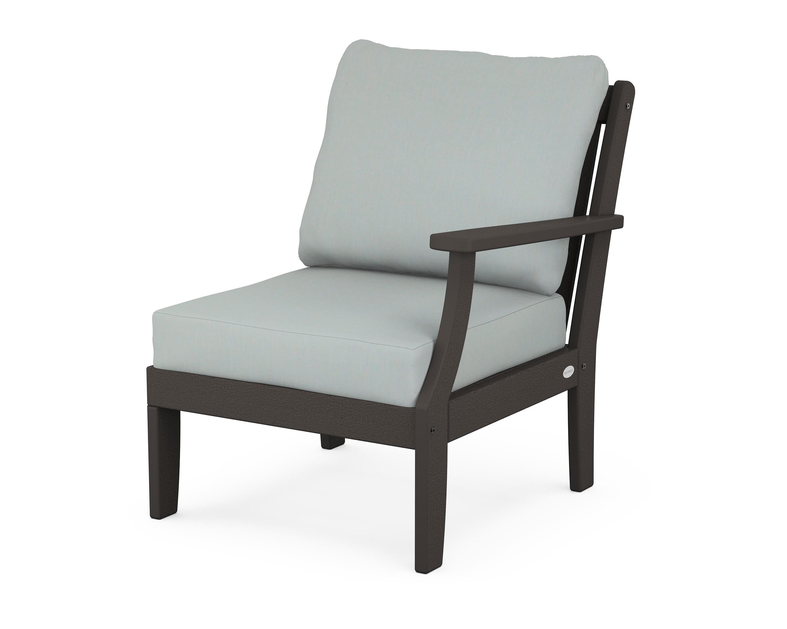 POLYWOOD® Braxton Modular Right Arm Chair in Vintage Coffee / Spa