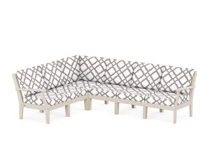 POLYWOOD® Braxton Modular 6-Piece Deep Seating Set in Sand / Trellis Grey Mist
