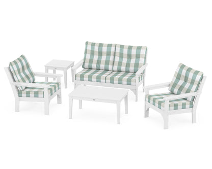 Vineyard 5 Piece Deep Seating Set - White