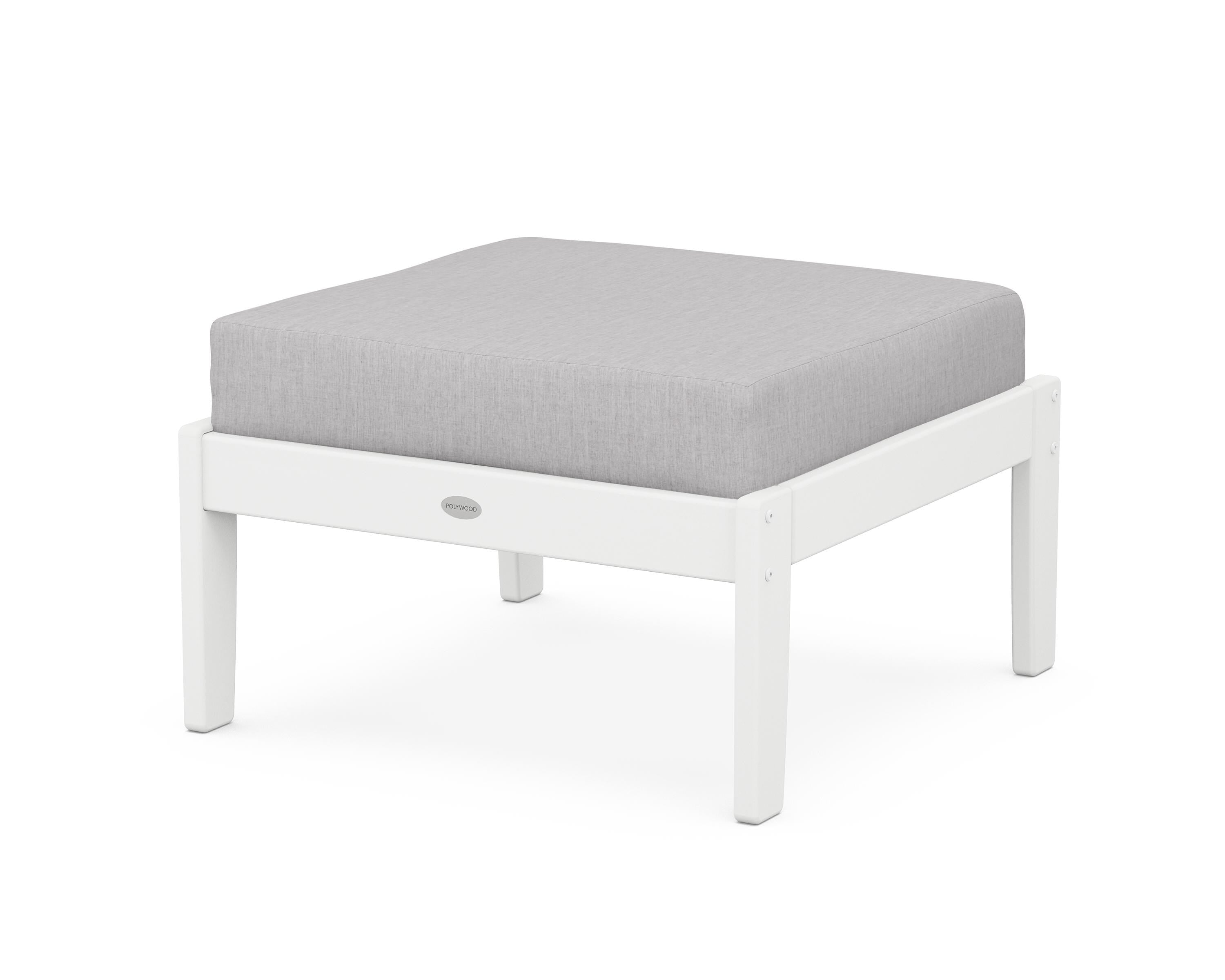 POLYWOOD® Braxton Deep Seating Ottoman in White / Granite