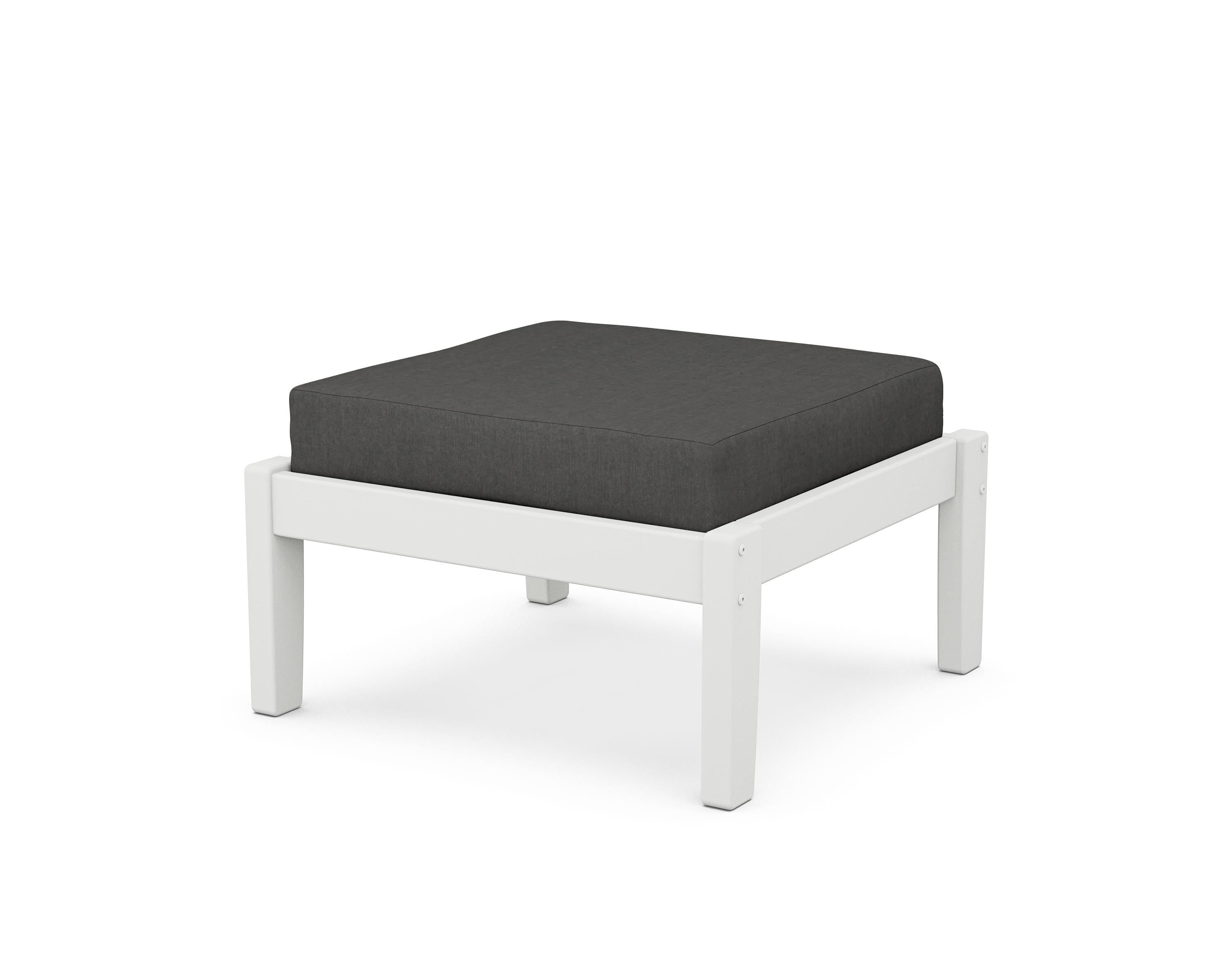 Unbranded Deep Seating Ottoman in White / Spectrum Carbon