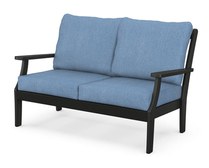 POLYWOOD® Braxton Deep Seating Loveseat in Black / Sky Blue