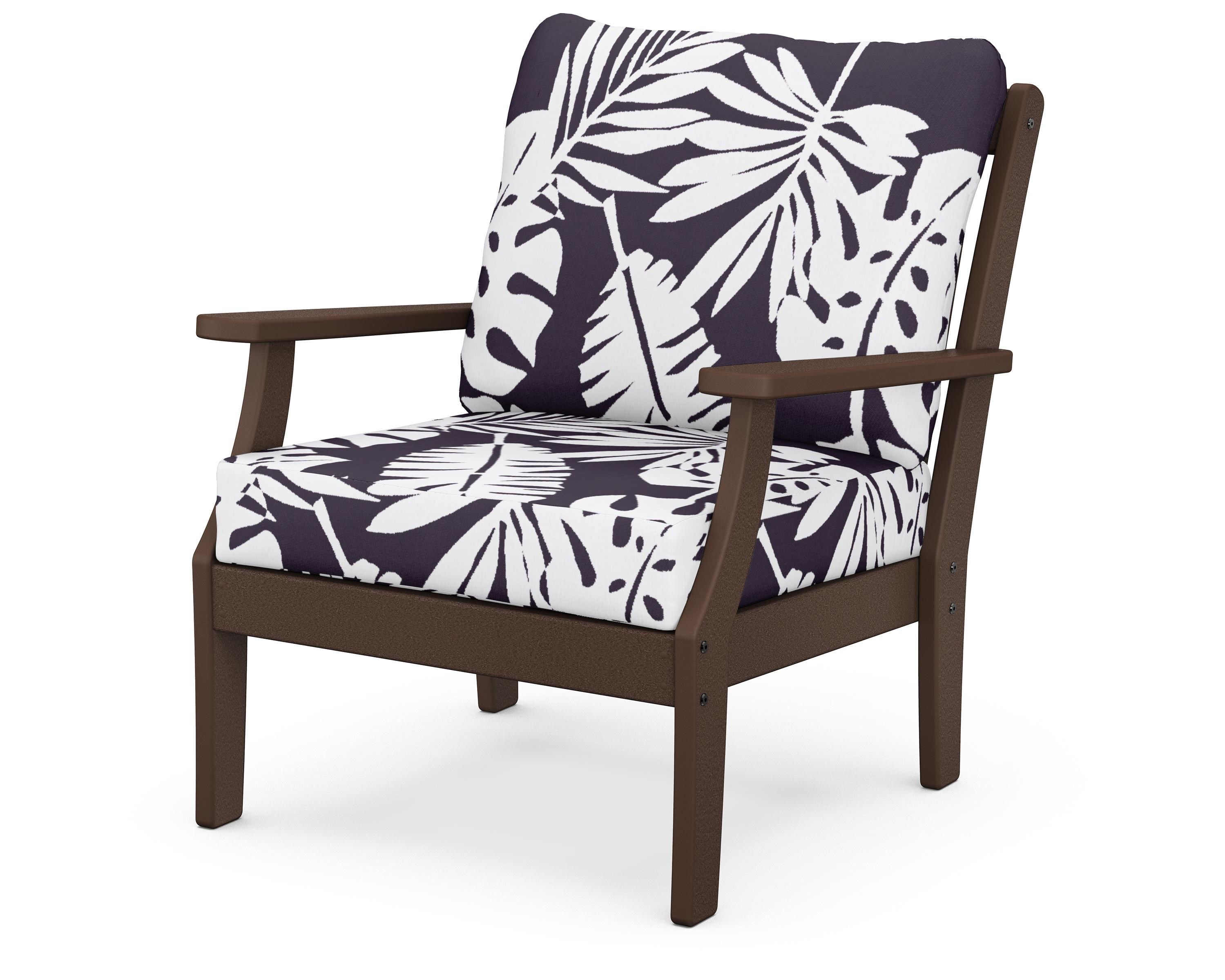 POLYWOOD® Braxton Deep Seating Chair in Mahogany / Leaf Navy