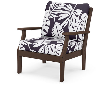 POLYWOOD® Braxton Deep Seating Chair in Mahogany / Leaf Navy