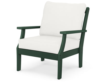 POLYWOOD® Braxton Deep Seating Chair in Green / Natural Linen
