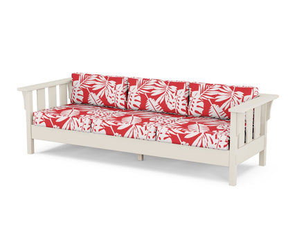 Martha Stewart by POLYWOOD® Acadia Deep Seating Sofa in Sand / Leaf Crimson