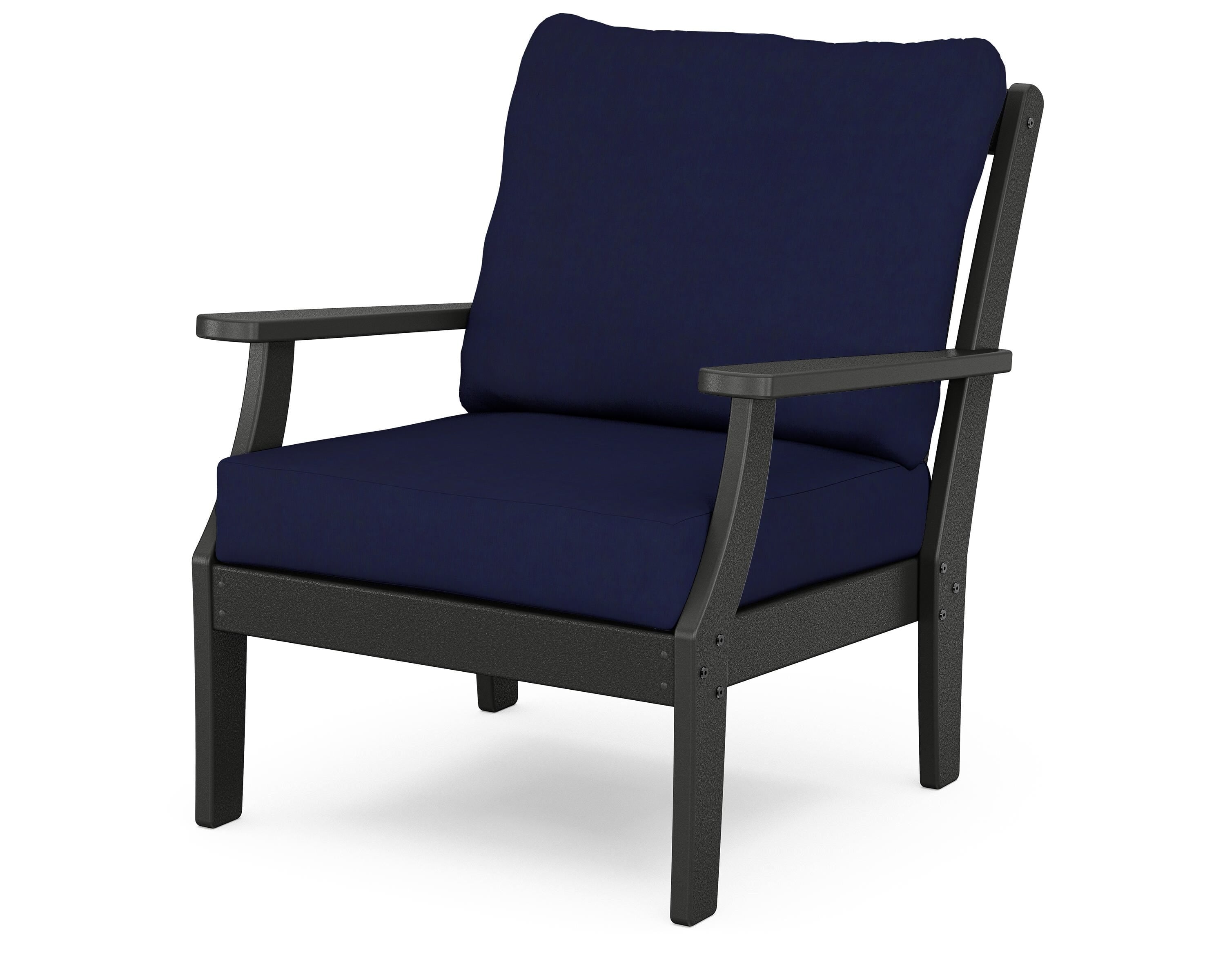 POLYWOOD® Braxton Deep Seating Chair in Black / Navy