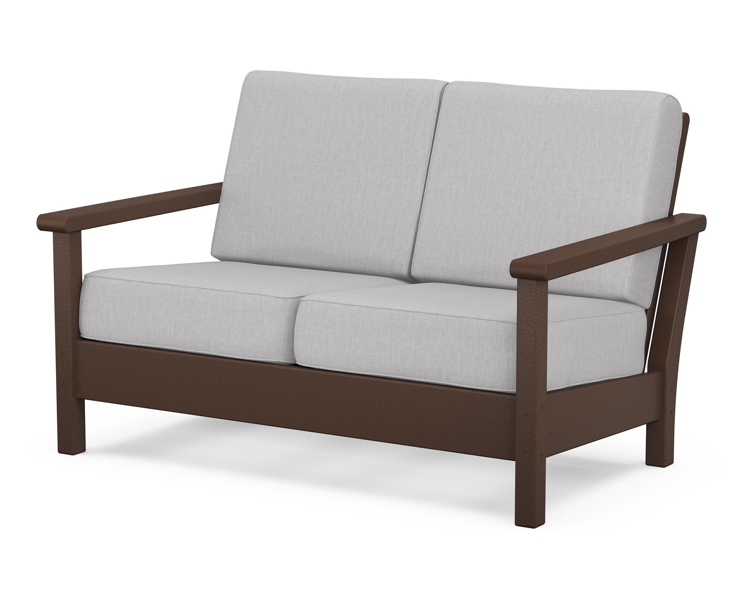 POLYWOOD® Harbour Deep Seating Loveseat in Mahogany / Granite