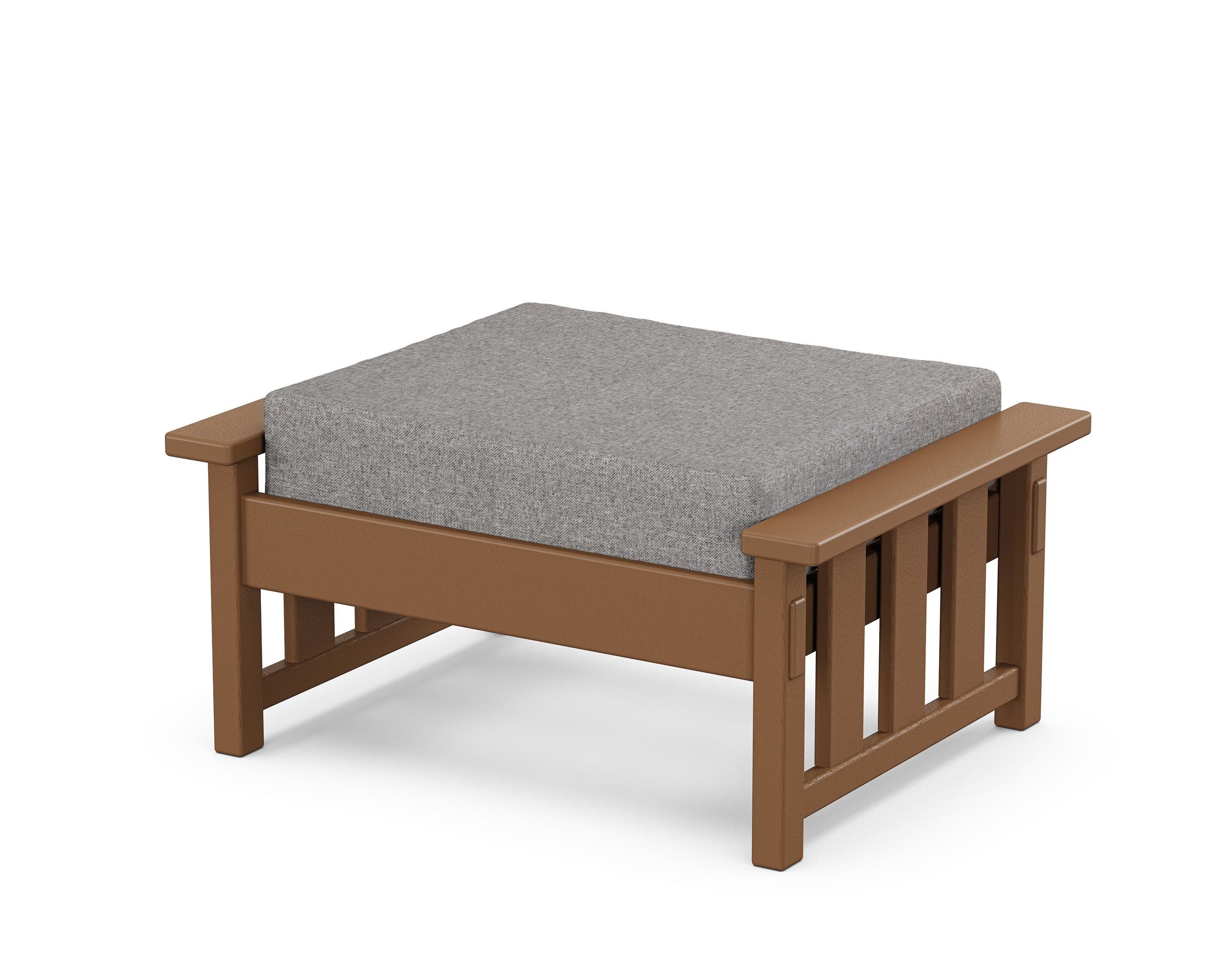 Martha Stewart by POLYWOOD® Acadia Deep Seating Ottoman in Teak / Grey Mist