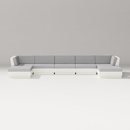 PW Designer Series Elevate 7-Piece Double Chaise Sectional in Vintage White / Granite