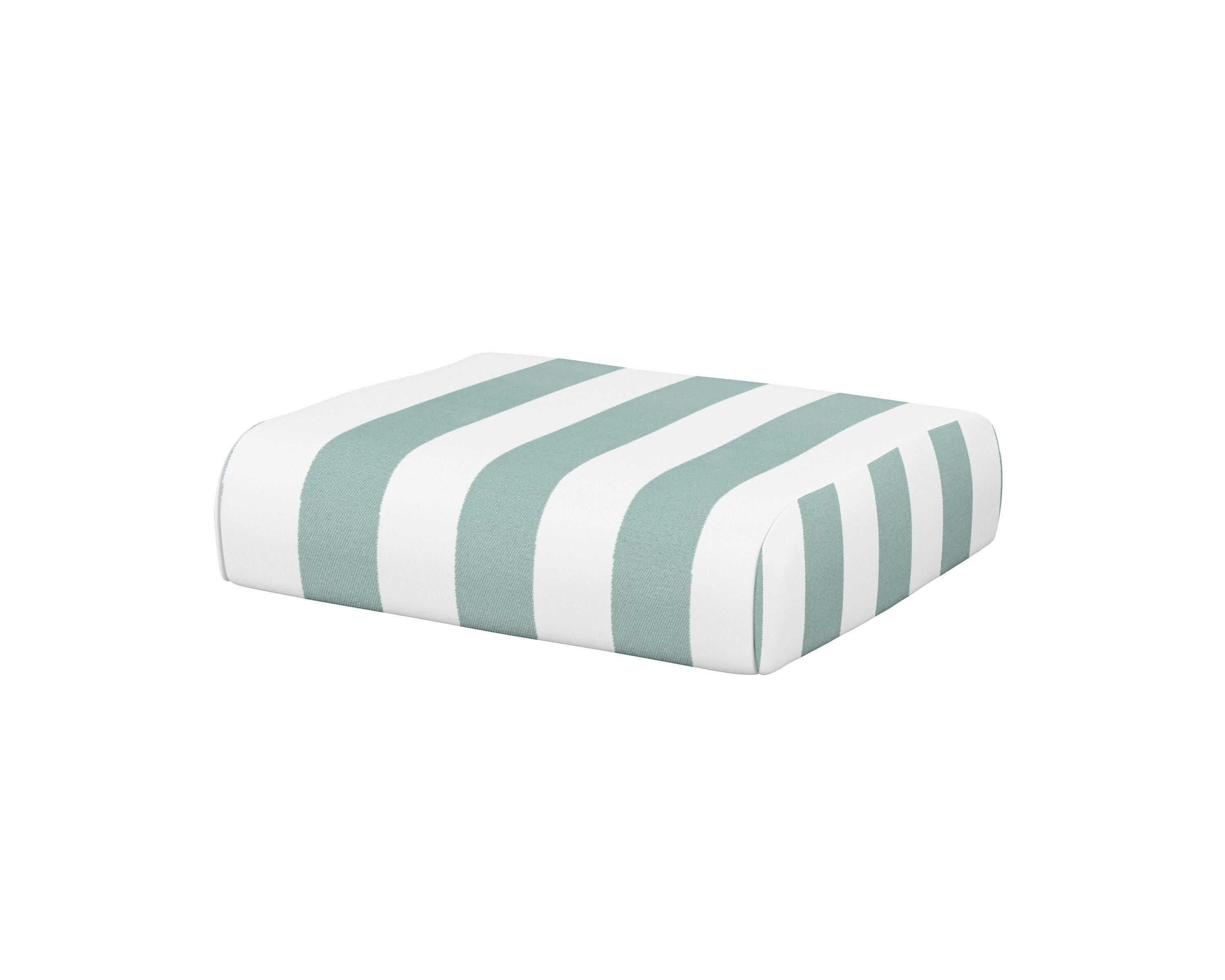 POLYWOOD® Club Ottoman Cushion in Cabana Stripe Glacier Spa