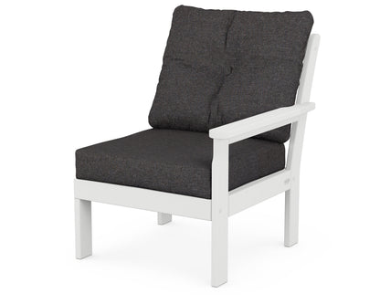 POLYWOOD® Vineyard Modular Right Arm Chair in White / Ash Charcoal