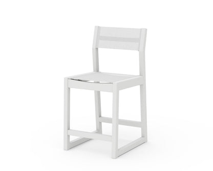 POLYWOOD® EDGE Sling Counter Side Chair in White / White Sling